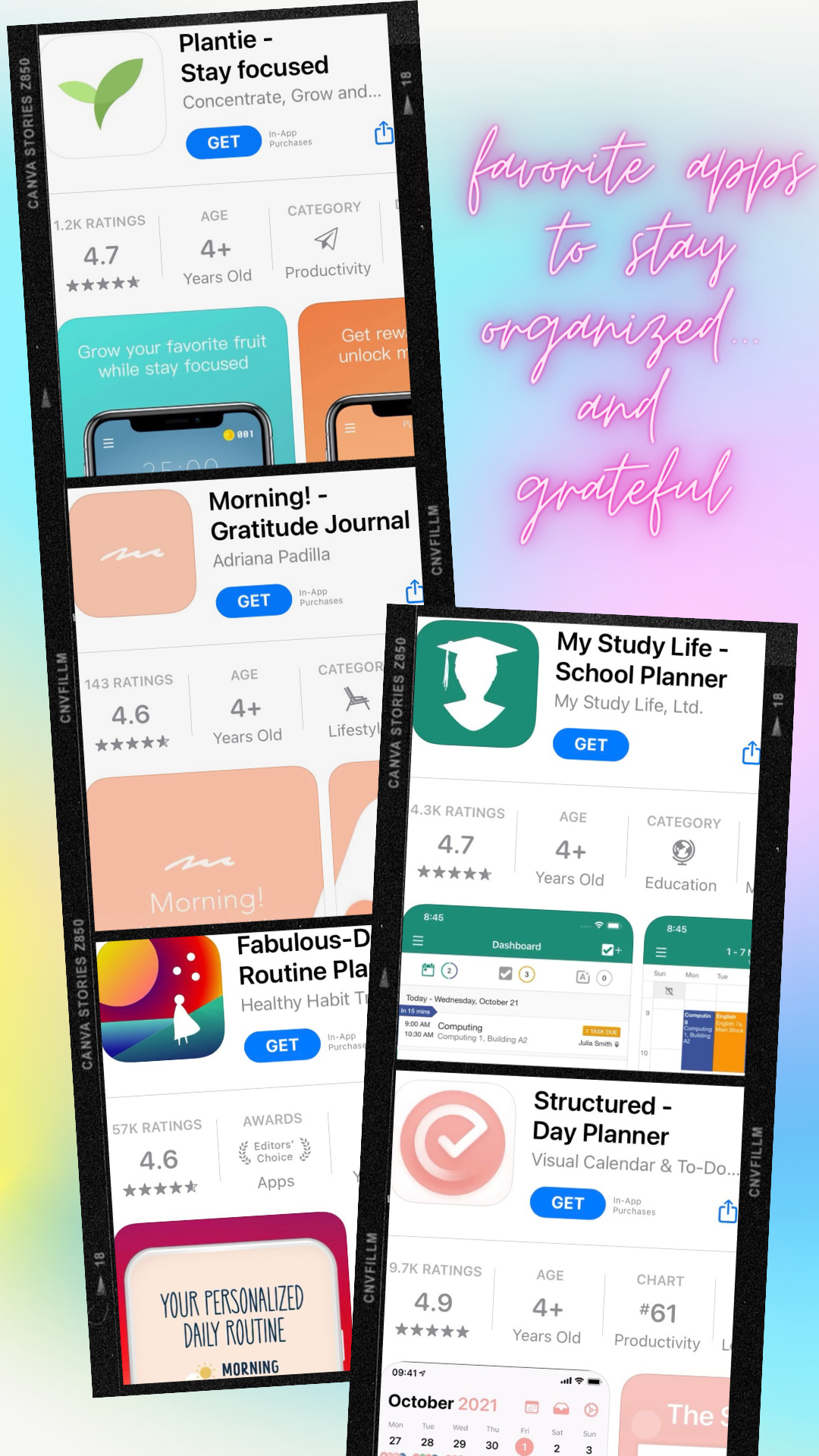 favorite apps to stay organized and grateful